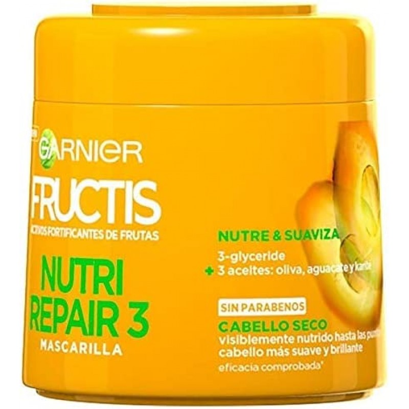 Garnier Fructis Nutri Repair 3 글리세리드와 올리브, 아보카도 및 시어 오일 함유 강화마스크 300ml