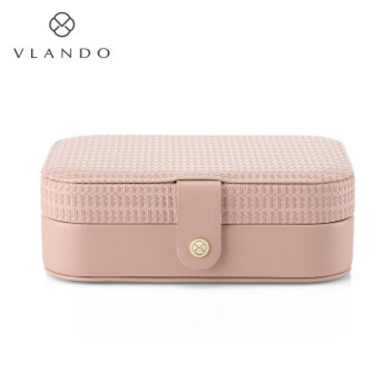 Vlando 여성 귀걸이 반지 팔찌 쥬얼리 보관함 핑크