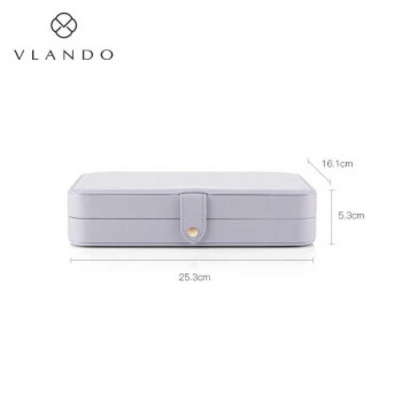 Vlando 여성 목걸이 귀걸이 데스크탑 쥬얼리 보관함 연보라색