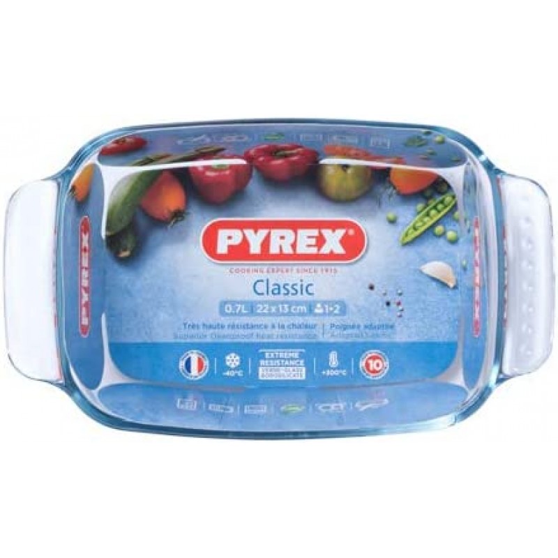 Pyrex Classic Glass - 직사각형 접시 22 x 13cm, 투명