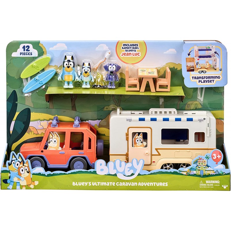 Bluey Ultimate Caravan Adventures - Caravan Playset 및 3개의 2.5-3