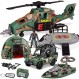 JOYIN 10-in-1 점보 군용 전투 헬리콥터 장난감 세트 군용 차량 장난감 및 군용 액션 피규어, 현실적인 조명 및 소리, 전투 장난감용 상상 놀이: 장난감 및 게임
