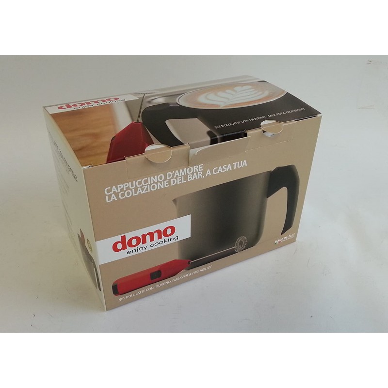 Domo Enjoy Cooking - 거품기가 있는 우유 냄비(주전자), 논스틱 우유 워머 12cm