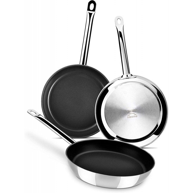 Monix Chef Non-Stick - 프라이팬 18 cm 18/10 스테인리스 스틸, 논스틱 ​​포함, 인덕션을 포함한 모든 유형의 쿠커에 적합