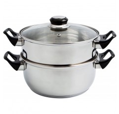 Quid Gastro 신선한 세트 스티머 + 소스팬 22cm, INOX 뚜껑 포함, 스테인리스 스틸, 9.43cm