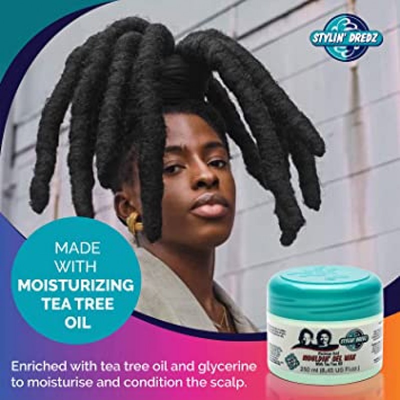 Stylin' Dredz Mouldin' Gel Wax - Loc n Twist Gel - Dreadlock Gel Wax with Tea Tree Oil - 500ml 2팩