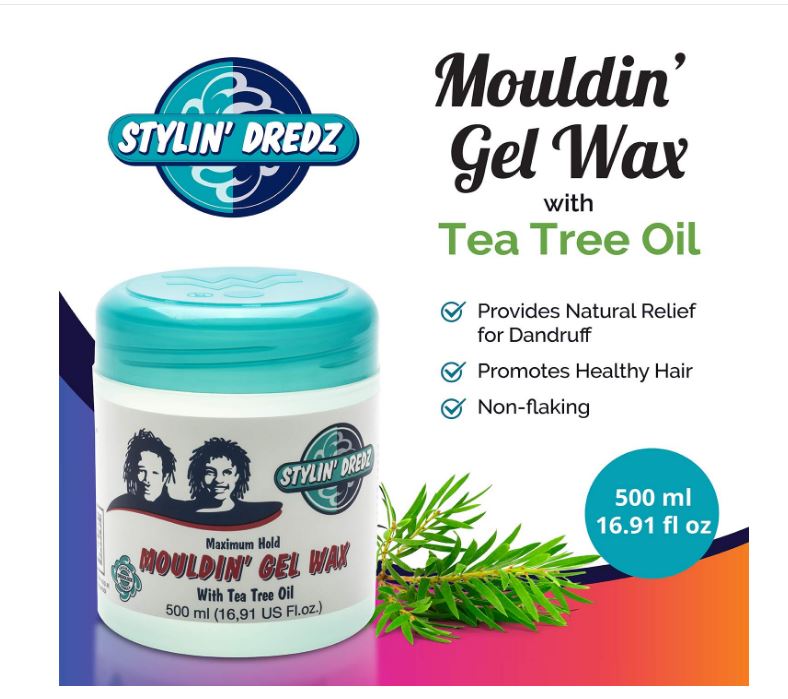 Stylin' Dredz Mouldin' Gel Wax - Loc n Twist Gel - Dreadlock Gel Wax with Tea Tree Oil - 500ml 2팩