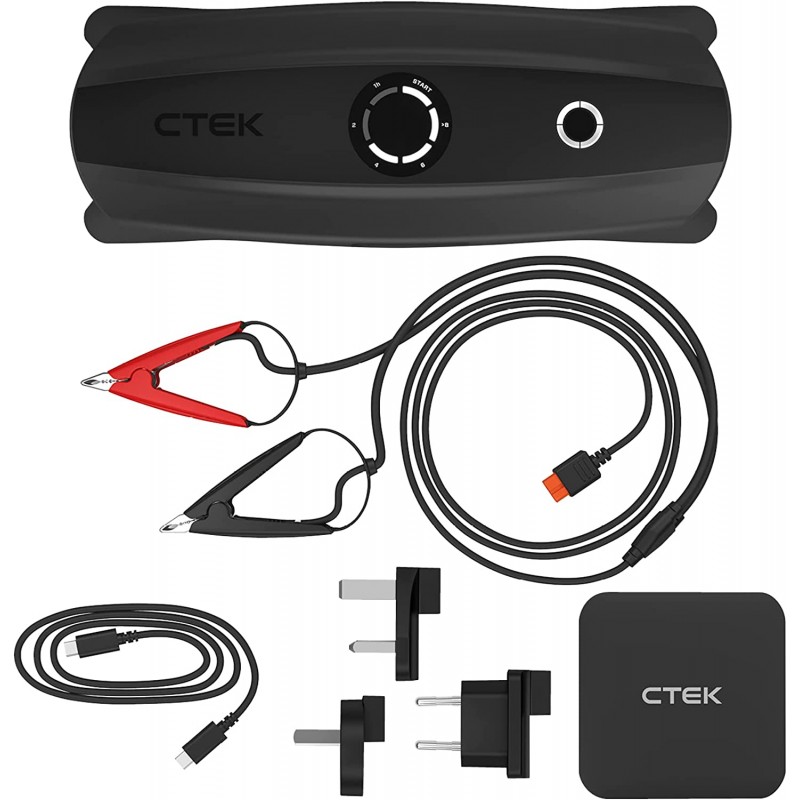 CTEK CS FREE - 적응형 부스트 기술이 적용된 휴대용 배터리 충전기 및 유지 관리 장치, 검정색
