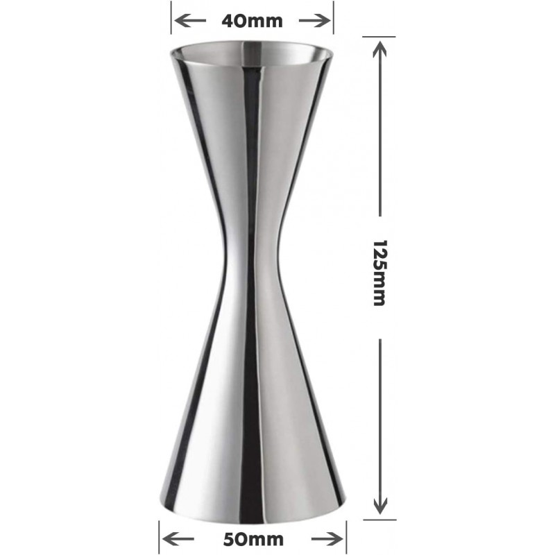 칵테일 계량컵, PTN 스테인리스 스틸 더블 칵테일 지거, 저울 내장, 실버 전문 바텐더 음료 계량컵 30ml x 60ml