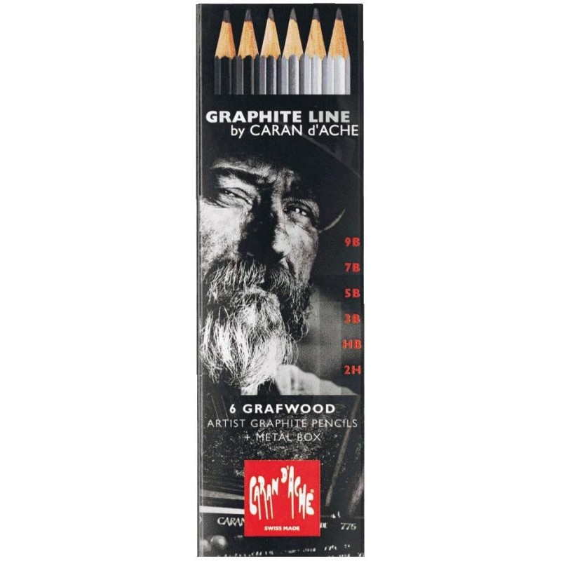 Caran d'Ache Artist Graphite Line Grafwood 0775.306 - 경도 6도의 연필, 회색