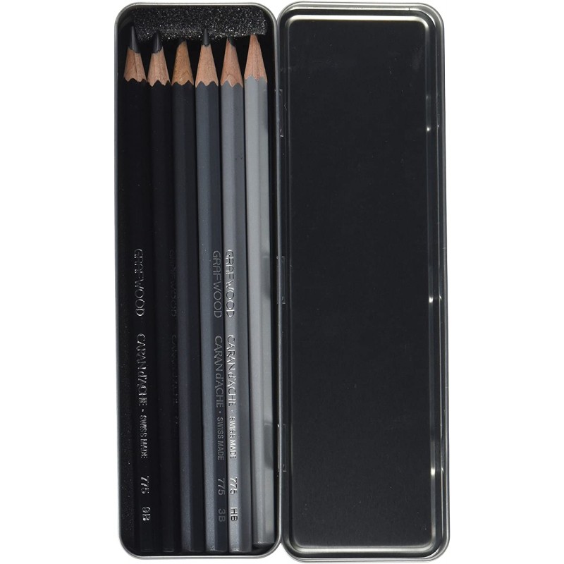 Caran d'Ache Artist Graphite Line Grafwood 0775.306 - 경도 6도의 연필, 회색