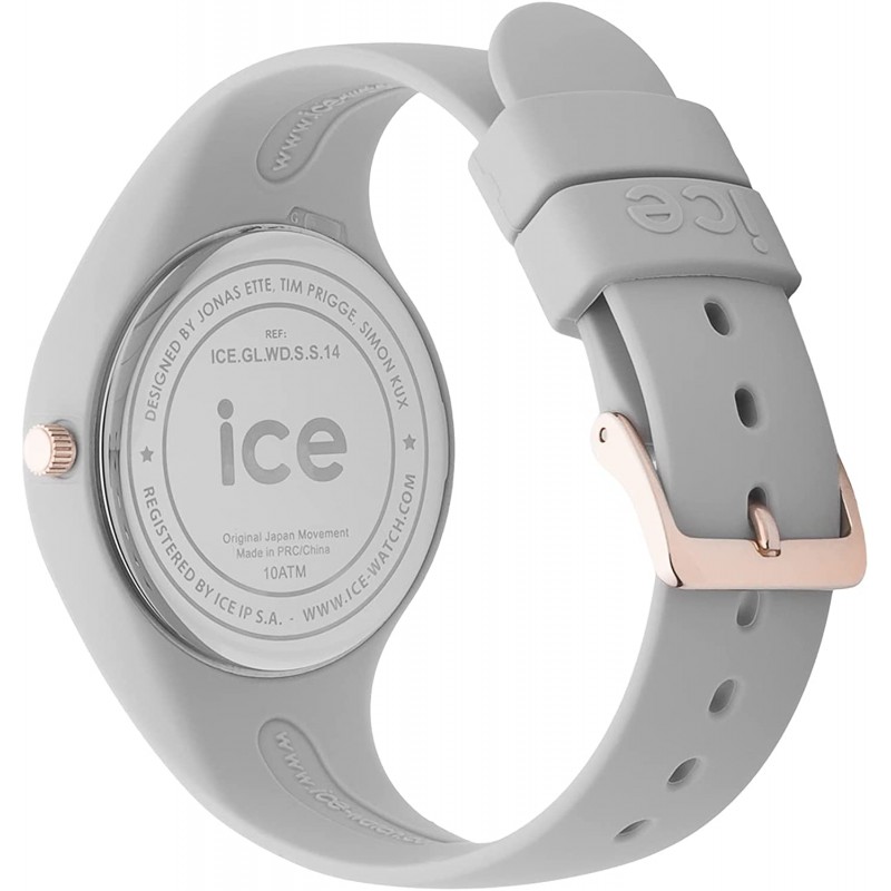 Ice-Watch ICE 글램 파스텔 윈드, 실리콘 스트랩이 있는 회색 여성용 시계, 001066(소형)