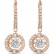 Swarovski Sparkling Dance Earrings, 라운드, 화이트, 로즈골드 톤 플래팅