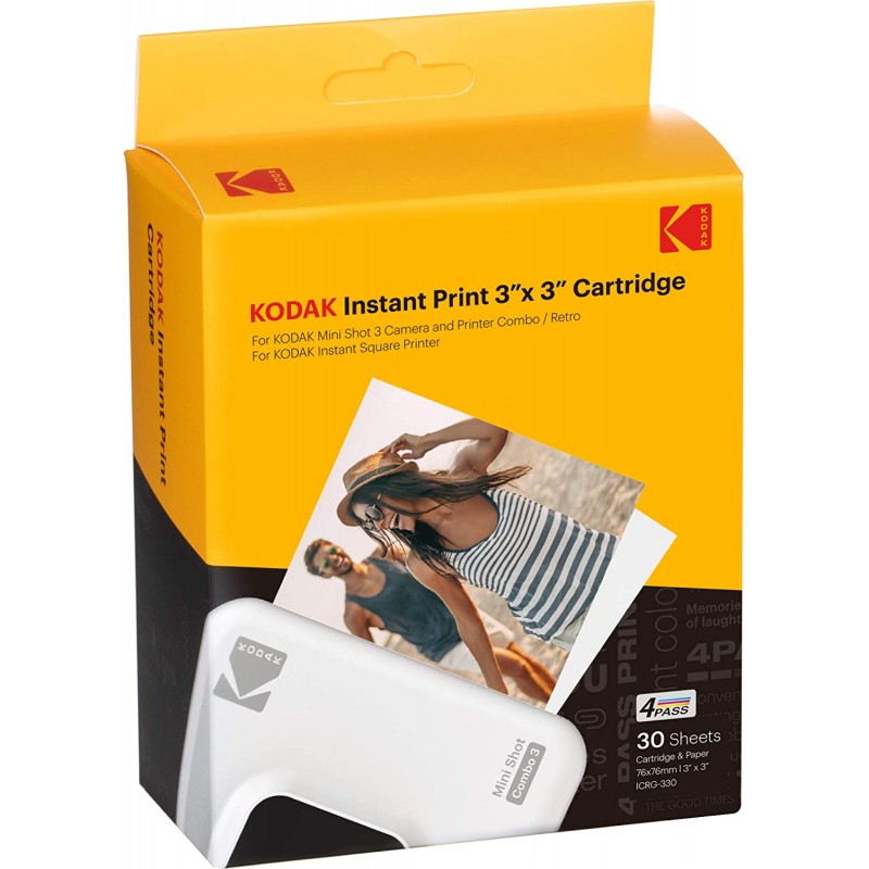 KODAK Instant Print 3'x3' 카트리지 30매 인쇄 미니 샷 콤보