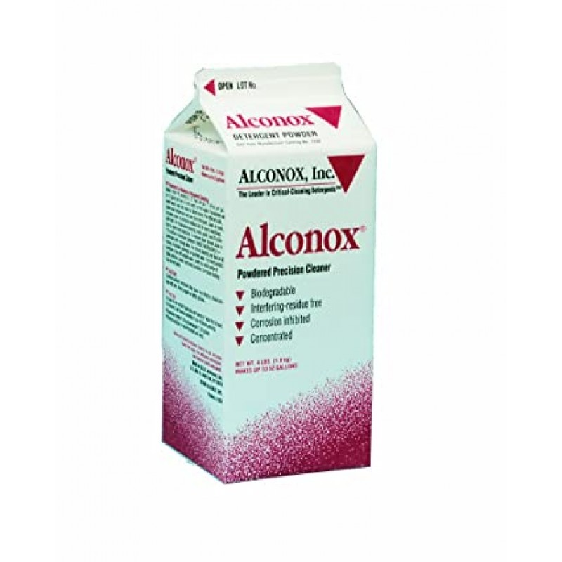 Alconox 1104 분말형 정밀 세정제, 9.5pH, 1:100 희석비, 4lbs 상자