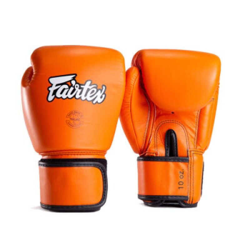 Fairtex 태국 소가죽 권투 글러브 복싱 훈련 휘트니스 글러브 BGV16 오렌지 12온스