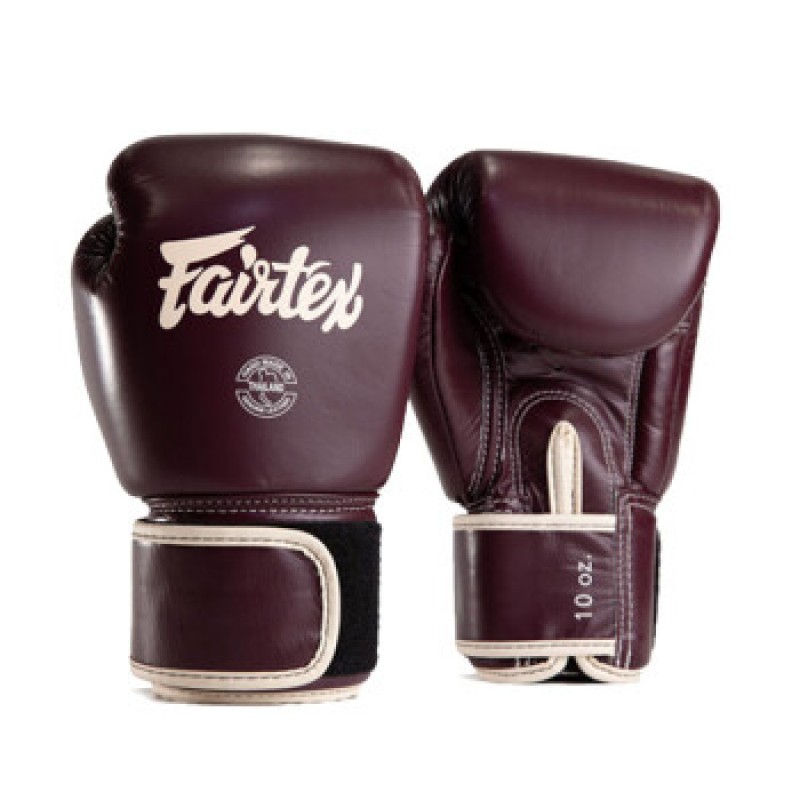 Fairtex 태국 소가죽 권투 글러브 복싱 훈련 휘트니스 글러브 BGV16 밤색 12온스