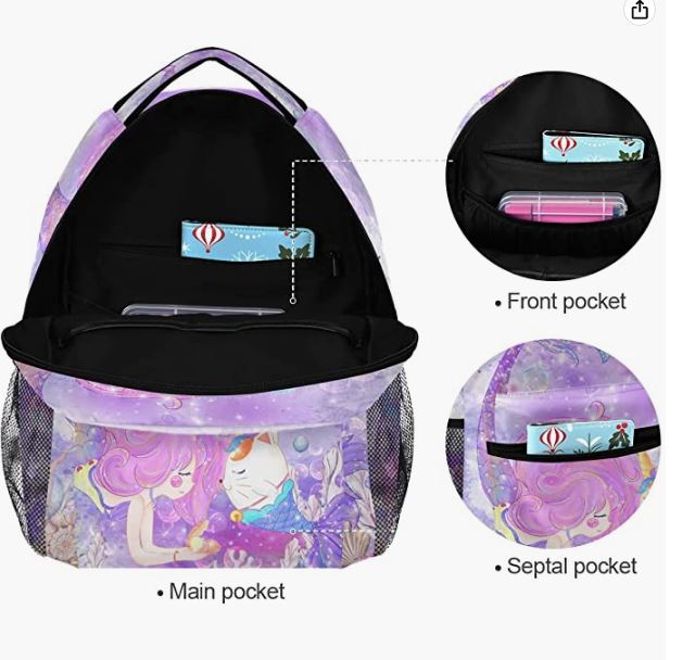 학교 배낭 소년 소녀를위한 세련된 책가방 초등학교 캐주얼 여행 가방 컴퓨터 노트북 데이 팟 - Phoneix