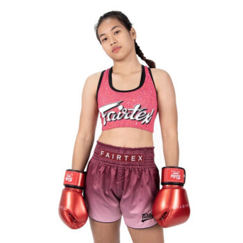 Fairtex 태국 권투 장갑 한정판 복싱 훈련 산다 성인 글로브 BGV22 레드 10oz