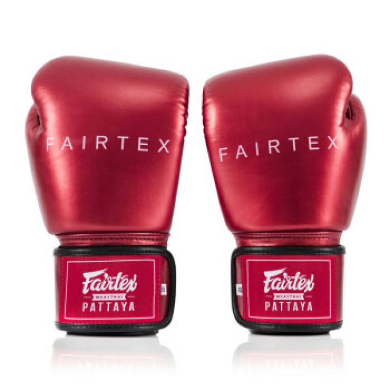 Fairtex 태국 권투 장갑 한정판 복싱 훈련 산다 성인 글로브 BGV22 레드 10oz