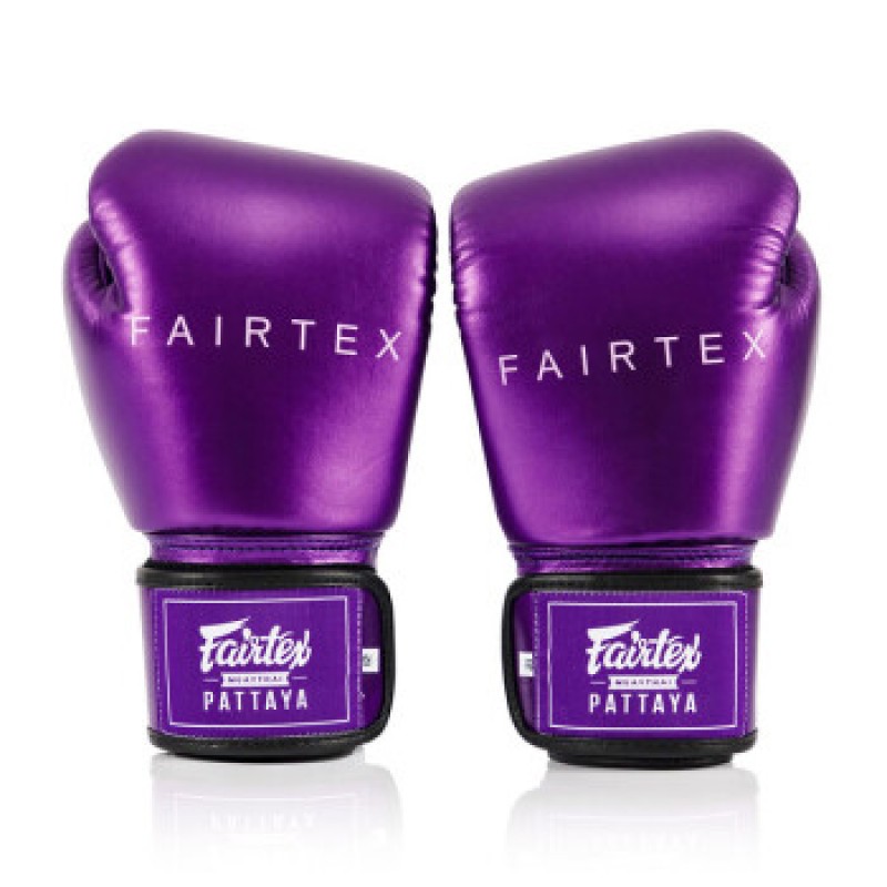 Fairtex 태국 권투 장갑 한정판 복싱 훈련 산다 성인 글로브 BGV22 퍼플 10oz