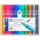 STAEDTLER 338 SB20 Triplus Broadliner 펜, 0.8mm - 다양한 색상(20개들이)