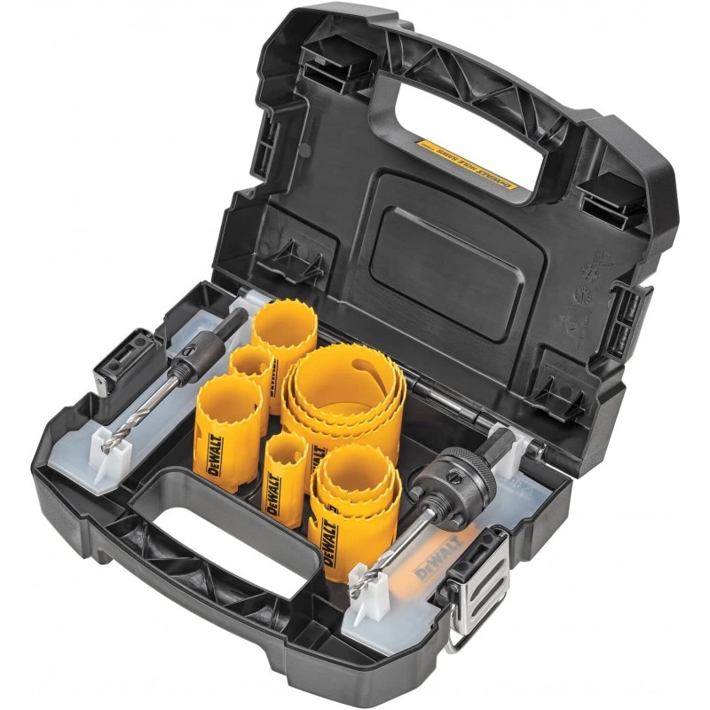 DEWALT 홀쏘 키트, 14개입(D180005) , 노란색 - 홀쏘 세트 -