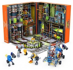 육각형 정크봇 대형 공장 서식지 어린이용 장난감 - 5세 이상을 위한 285개 이상의 조립 액션 피규어