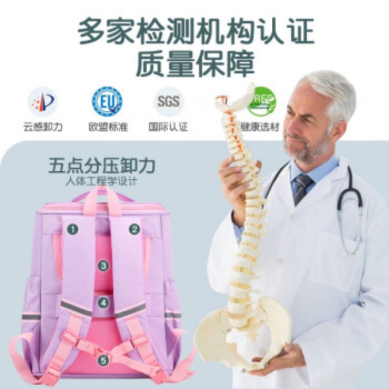 초등학생 1~4학년 대용량 유니콘 책가방 보라색