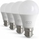 ECO 40W 2 핀 총검 B22 에너지 절약 LED 전구, 5W, 밝은 500루멘 (3000k) 4개입(1팩)