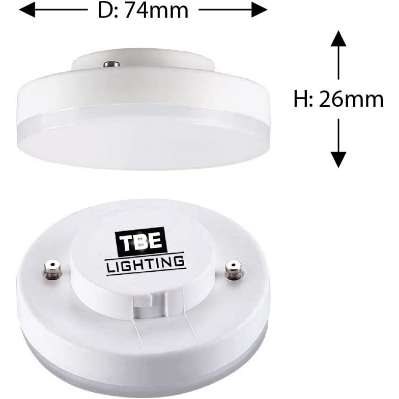TBE 조명 LED GX53 5w 전구 4팩 - 캐비닛 디스크 반사판 아래 조광 불가 - 3000켈빈