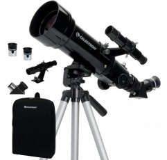 Celestron 21035 여행용 스코프 70 배낭 포함 휴대용 굴절 망원경 키트, 블랙, 70mm