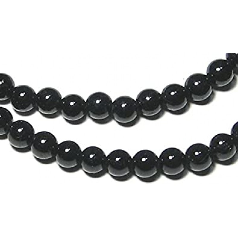고베 호광당 AA 아름답게 빛나는 6mm 블랙 전기석 50cm 목걸이