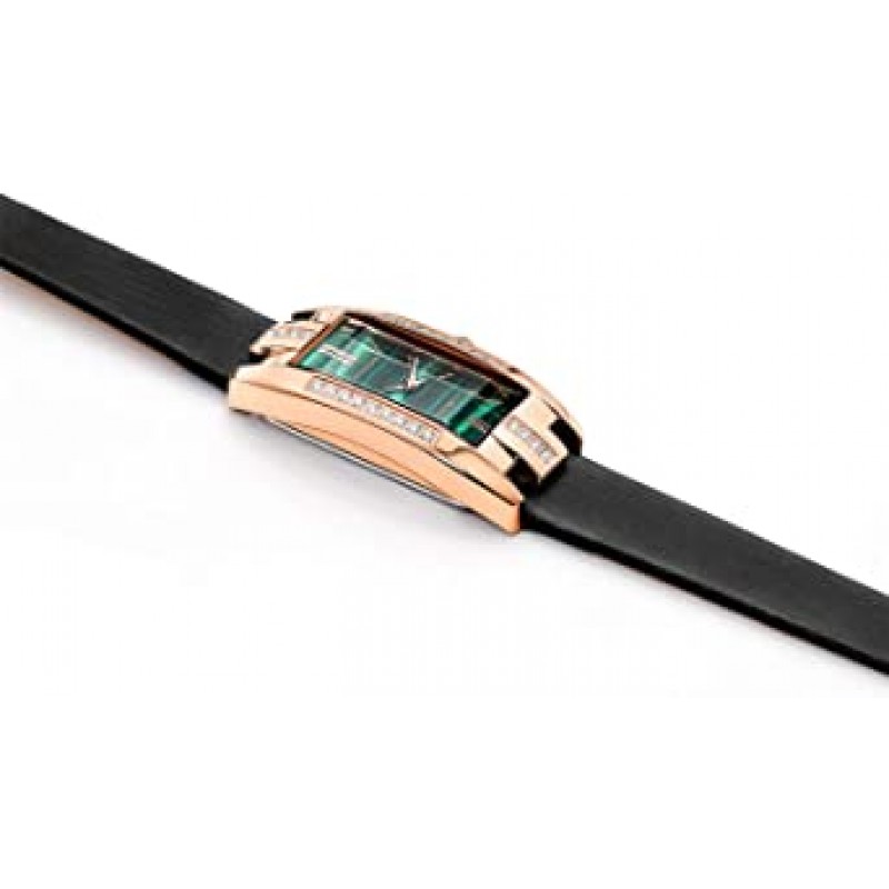 그린 다이얼이 있는 여성용 손목시계 쿼츠 스퀘어 - 아름다운 보석 미니 아날로그 시계