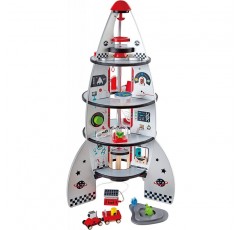 Hape 4단 로켓 선박 | 실제 우주 왕복선 디자인, 20개의 로켓 우주 센터 나무 우주선 장난감