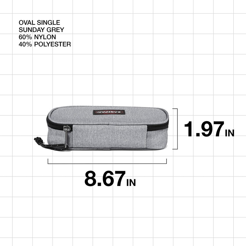 Eastpak 타원형 단일 Estuche, 22cm, Gris(선데이 그레이)