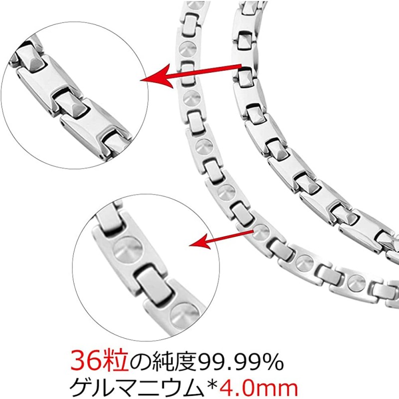 순도 99.99 % 게르마늄 목걸이 순수 티타늄 남성 목걸이 (실버, 55.0)