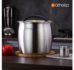 Othello 스테인리스304 쌀통 12L/10kg 쌀통 방충 방습 밀폐쌀통-EM26RT