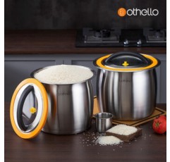 Othello 스테인리스304 쌀통 12L/10kg 쌀통 방충 방습 밀폐쌀통 12L*2개