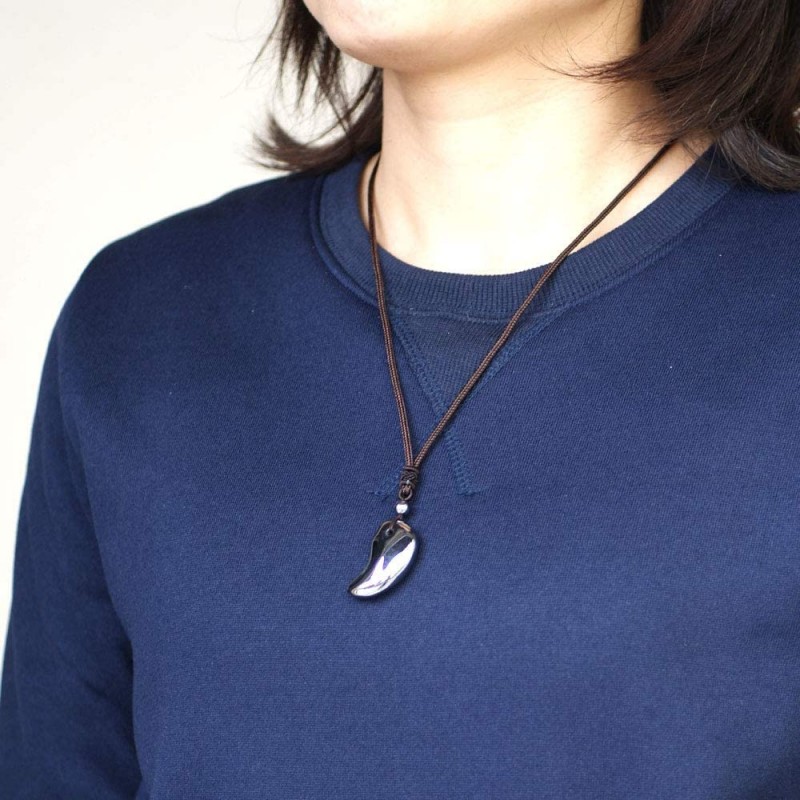 Beautéller 테라 헤르츠 곡옥 (33mm 끈 목걸이) 자기 티타늄 게르마늄 액세서리