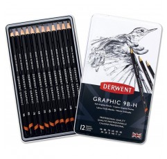 Derwent 34215 그래픽 드로잉용 연필 | 음영 처리에 이상적 | 12개 세트 전문가용 품질