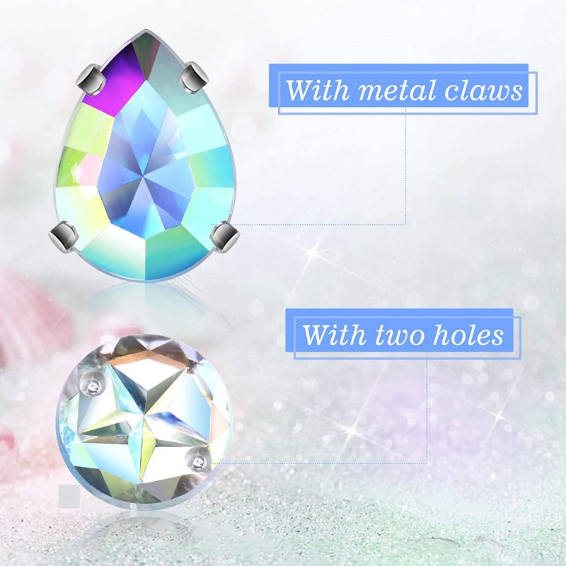 320조각 다이아몬드 | 바느질 아크릴 라인 석 은색 갈고리 믹스 모양의 혼합 크기 DIY 공예품