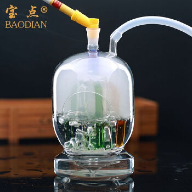 Baodian 유리 물담뱃대 음소거 유리 파이프 액세서리 색상랜덤