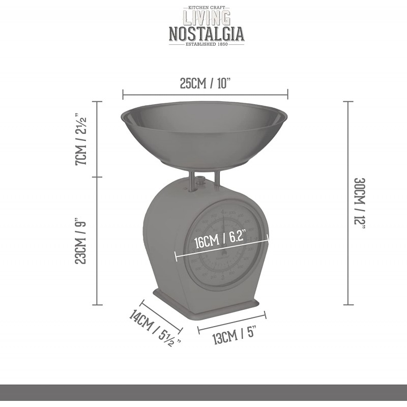 KitchenCraft 키친크래프트 기계식 주방 저울 전통 빈티지 가정용 베이킹 4kg 앤티크 크림