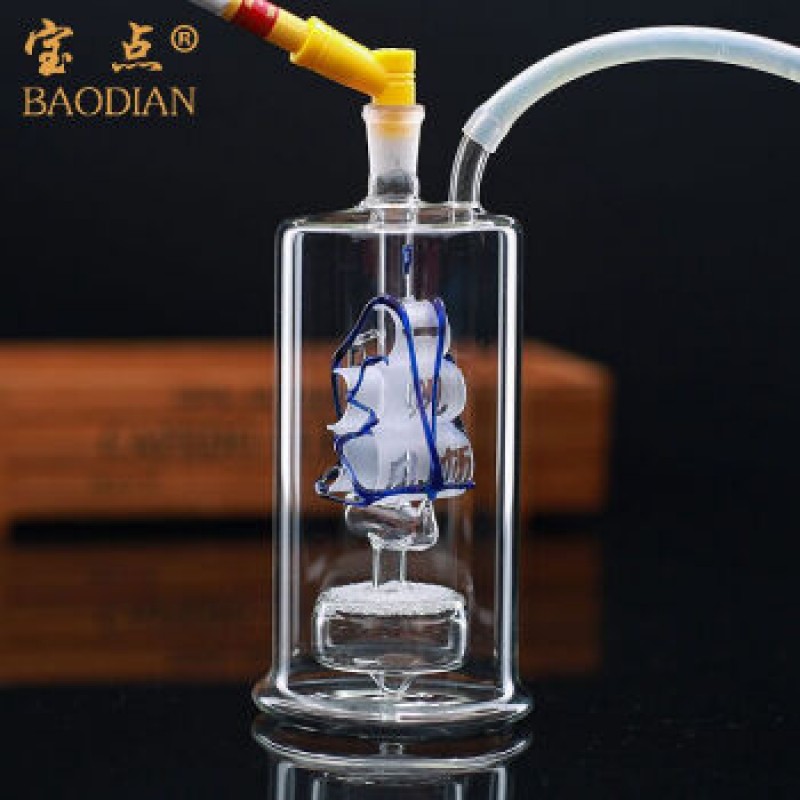 Baodian 범선 음소거 유리 물담뱃대 음소거 유리 파이프 액세서리 색상랜덤