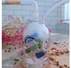 Baodian 더블 필터 음소거 유리 물담뱃대 파이프 액세서리 색상랜덤