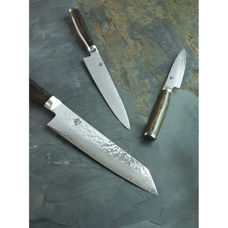 Shun Cutlery Premier Kiritsuke Knife 8인치, 마스터 셰프의 칼, 만능 음식 준비에 이상적, 정통 수제 일본 칼