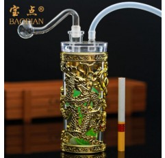 Baodian 드래곤 더블 필터 물 담뱃대 이중 목적 물 담뱃대 필터 담배 홀더 색상랜덤