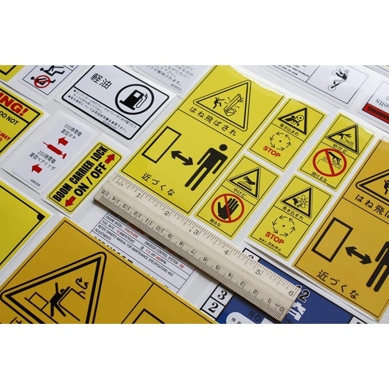 총 32장 경고 라벨 건설 기계 스티커 중장비용 위험 주의 안전 표지
