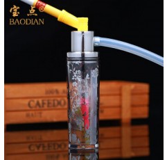 Baodian 아크릴 날염 물 담뱃대 이중 필터 물파이프 액세서리 색상랜덤